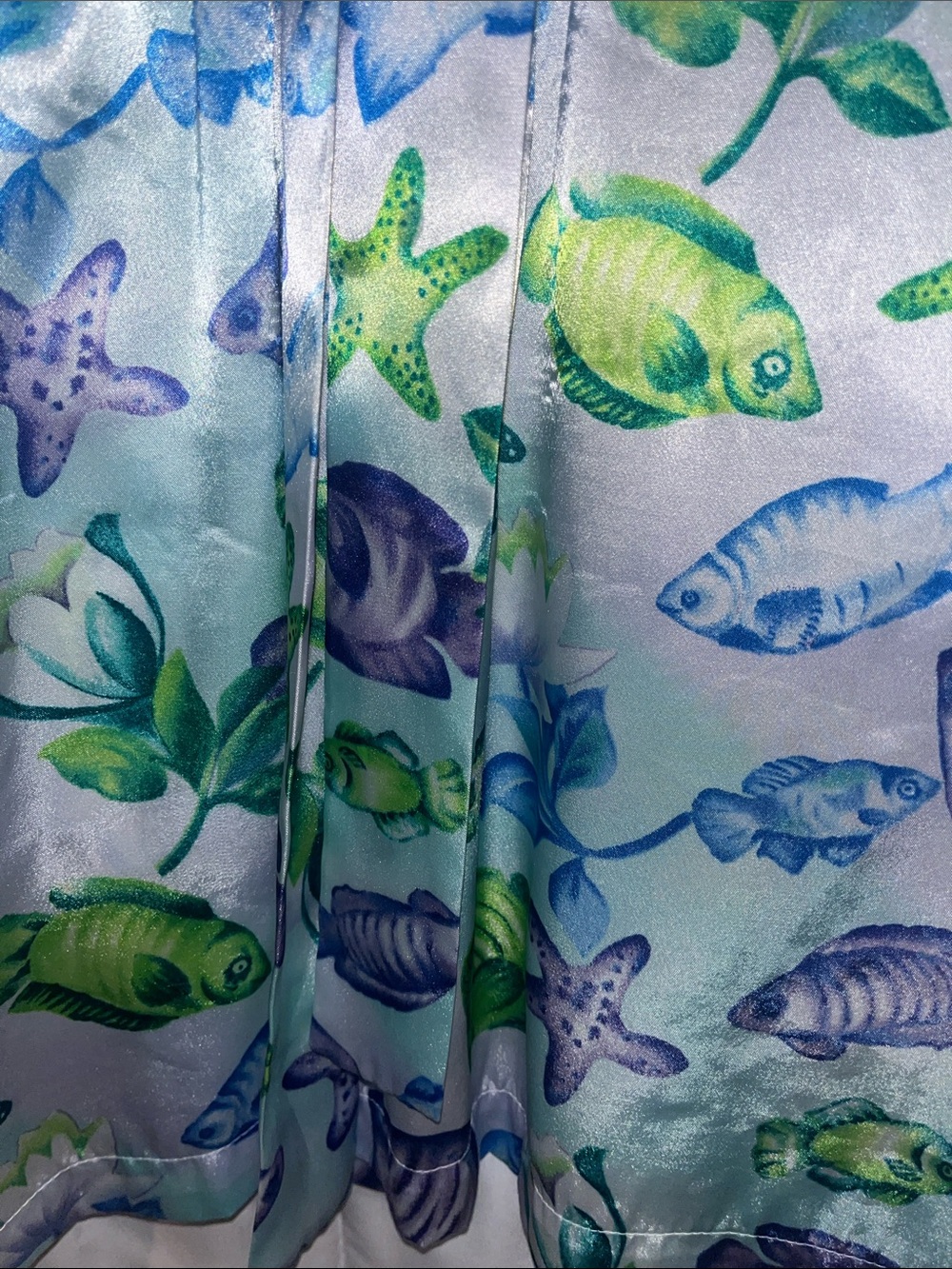Victoria’s Secret Satin Tropical Under the Sea Purple and Green OS Mini Robe - Picture 8 of 9